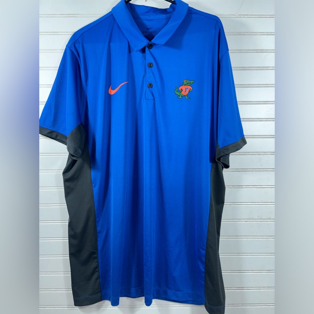 Nike Dri Fit Blue and Black Florida Gators Performance Polo Shirt